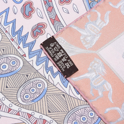 Hermes Silk Le Jardin De La Maharani Scarf 90 Rose Pale Aqua Poudre 5 of 6