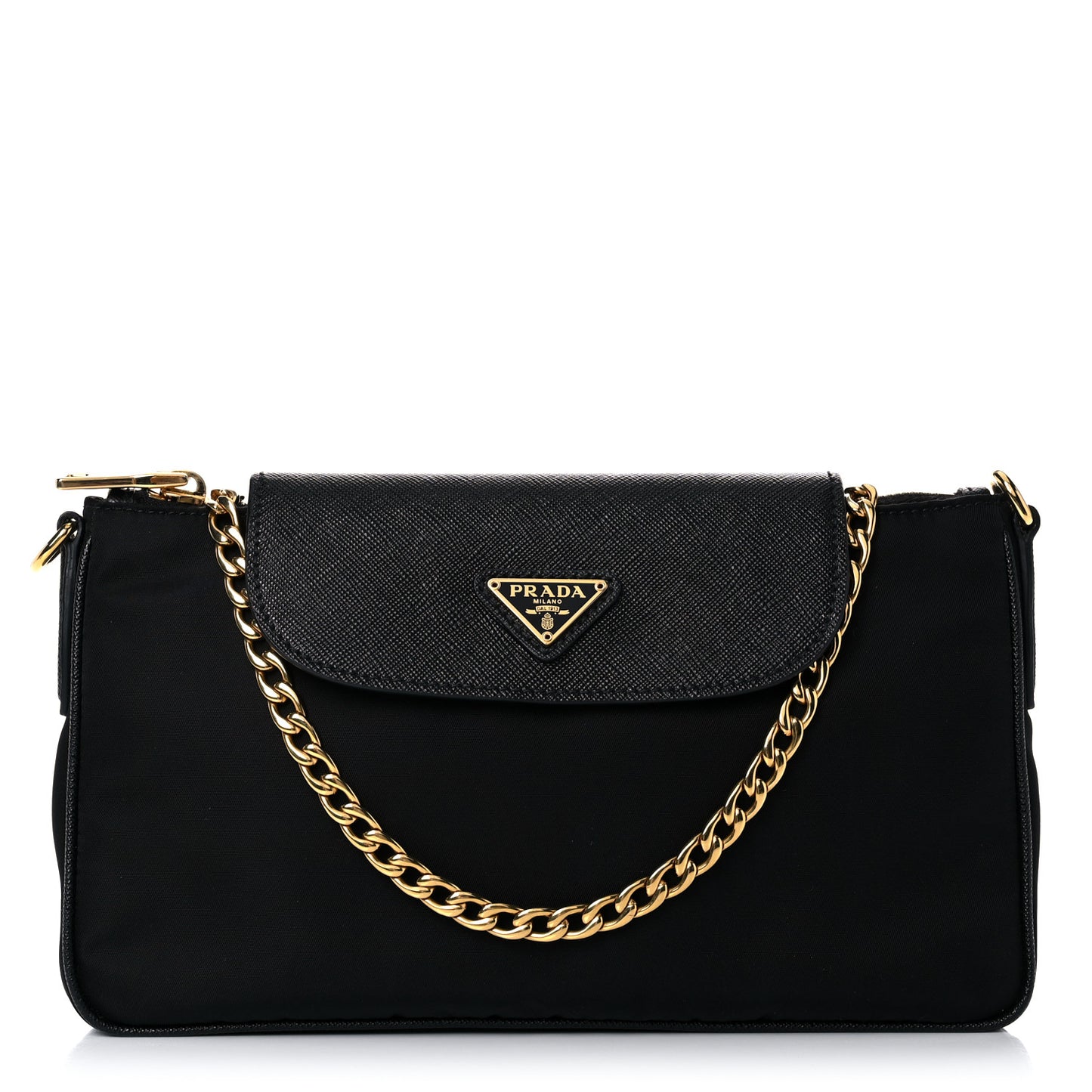 Tessuto Nylon Saffiano Crossbody Bag Black