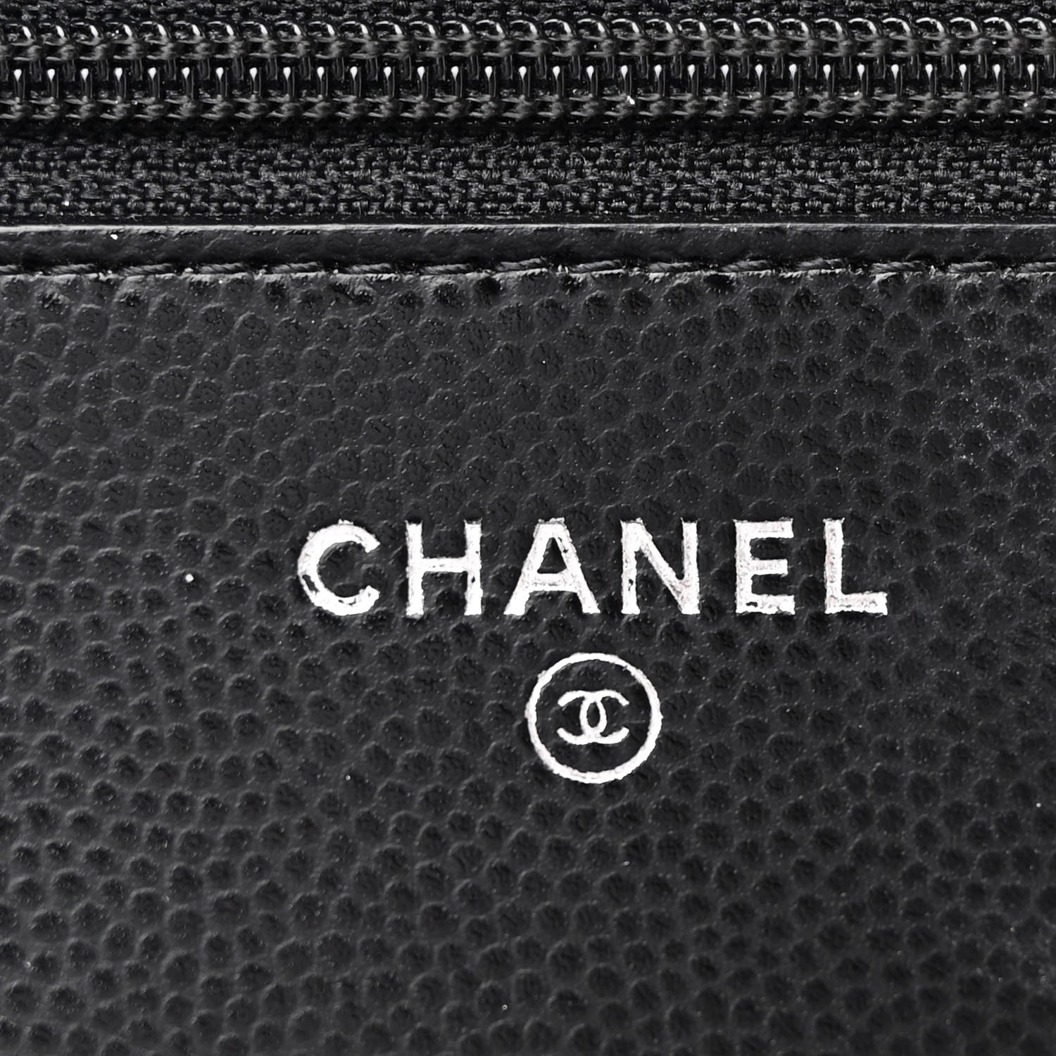 Chanel Caviar Chevron Quilted Wallet On Chain WOC Black 6 of 12