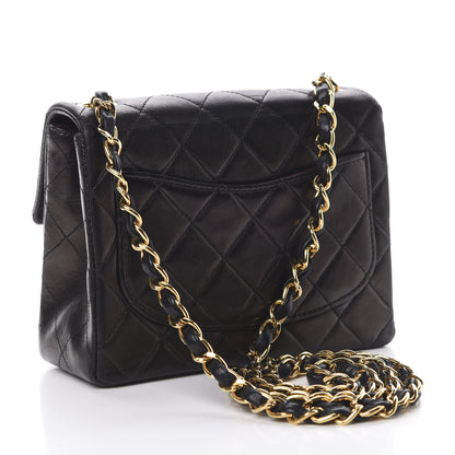 Chanel Lambskin Quilted Mini Square Flap Bag Black 3 of 13