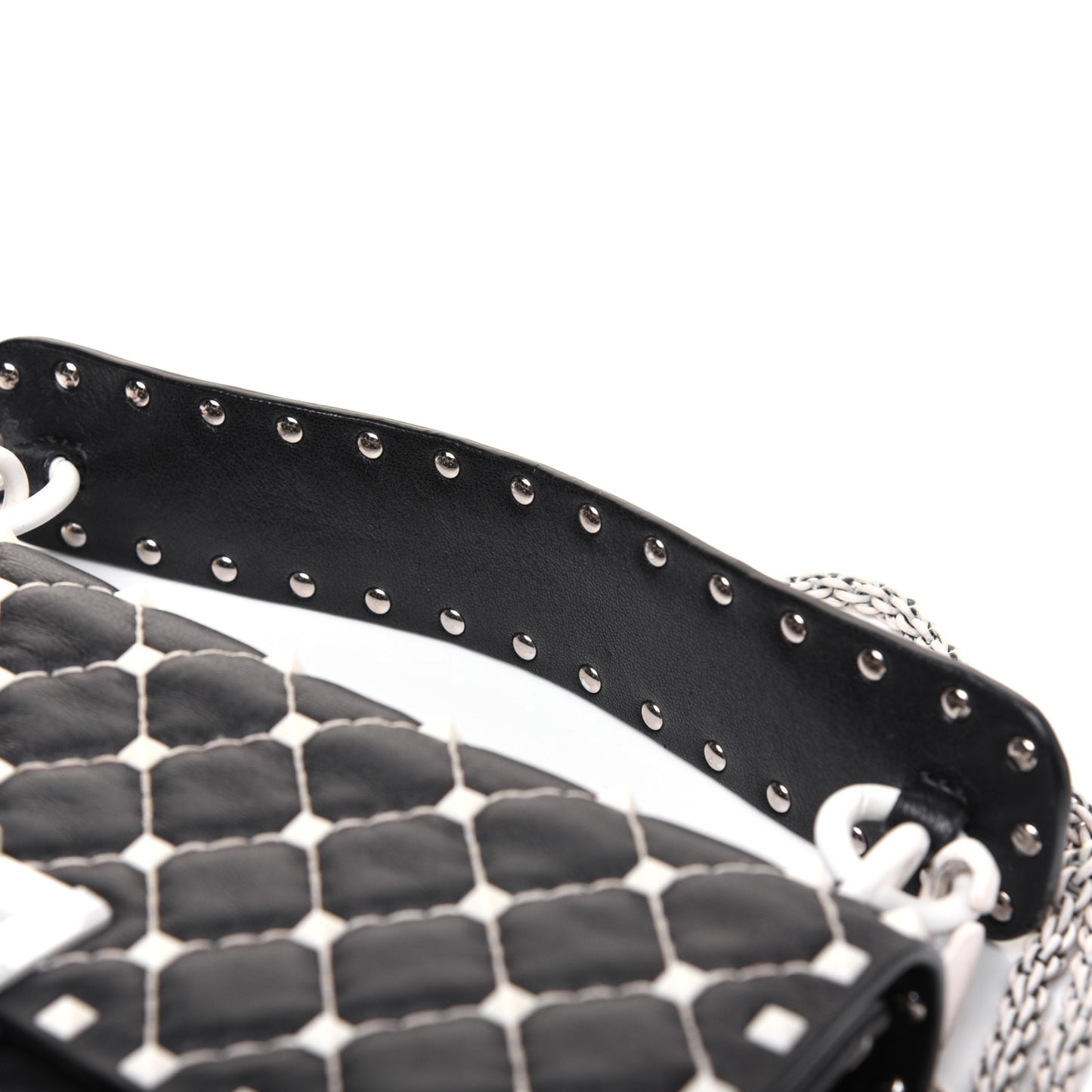Lambskin Medium Free Rockstud Spike Shoulder Bag Black