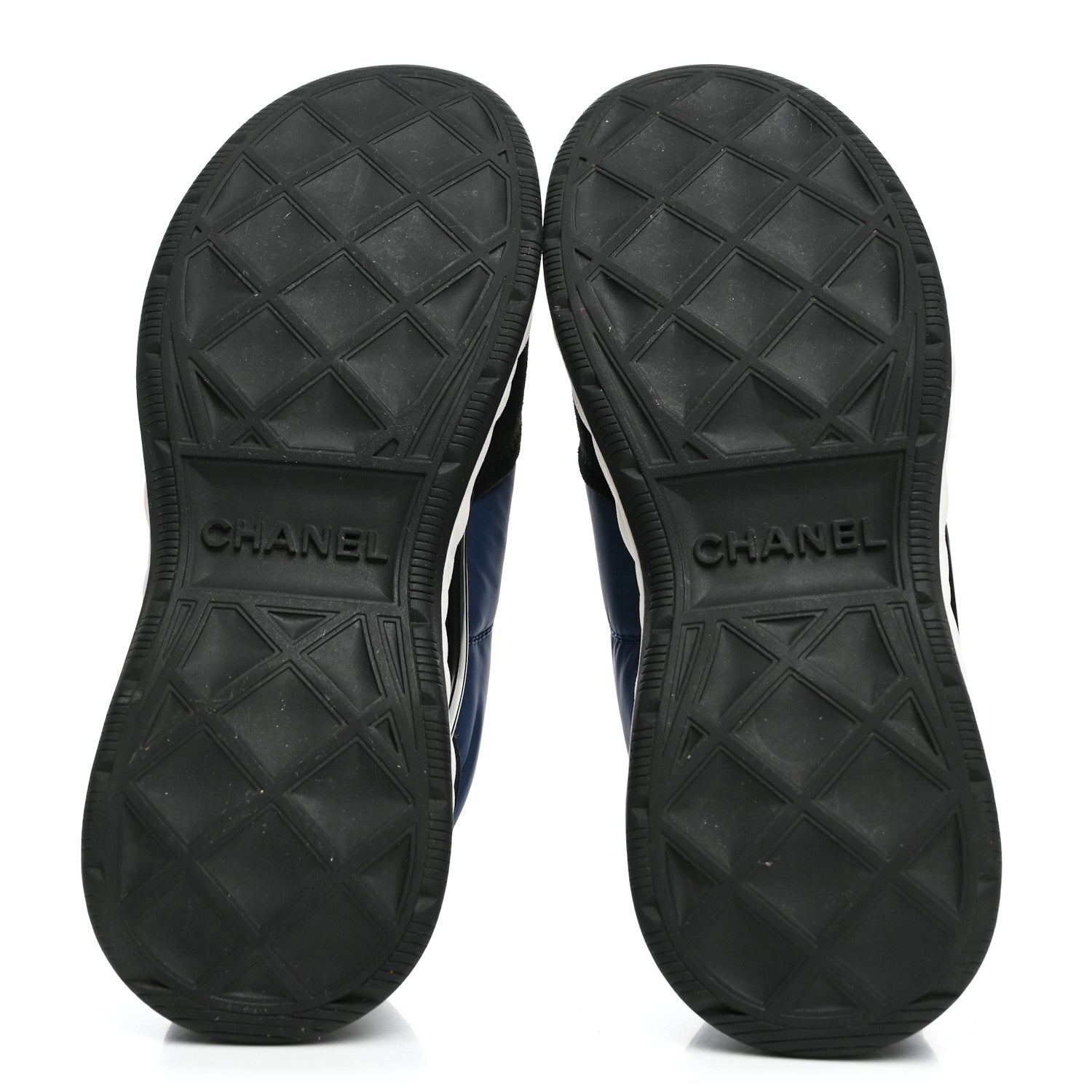 Chanel Nylon Suede Calfskin Womens Logo Sneakers 36 Dark Navy Blue 6 of 10