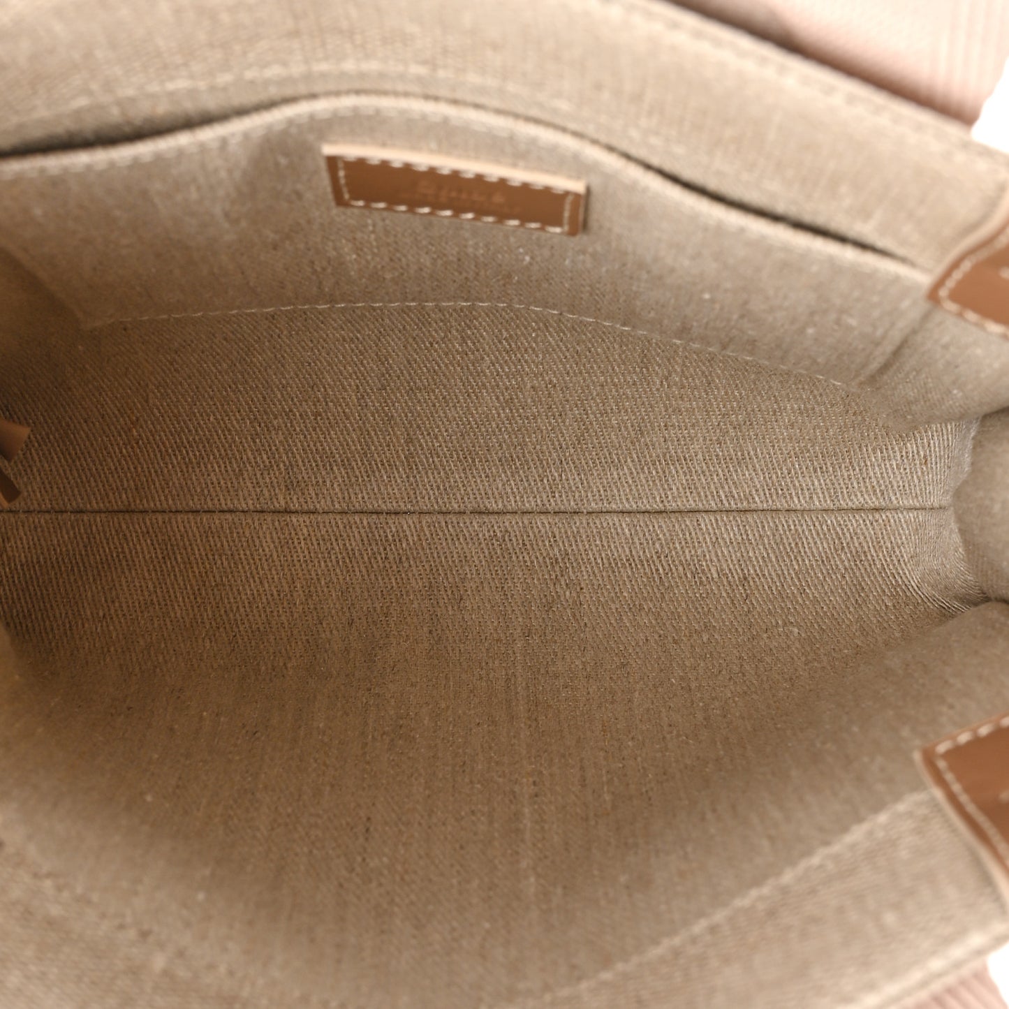 Cotton Calfskin Small Woody Ribbon Tote With Strap Blushy Beige