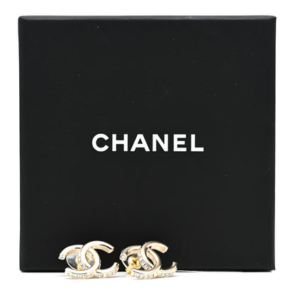 Chanel Metal Baguette Crystal CC Earrings Gold 5 of 5