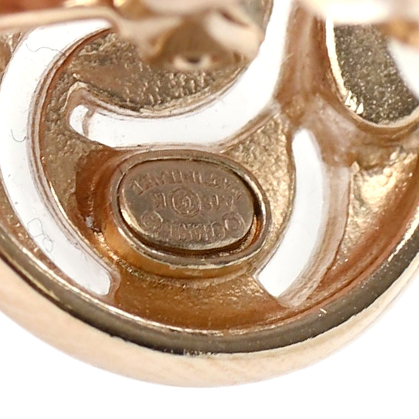 Resin CC Clip On Earrings Gold