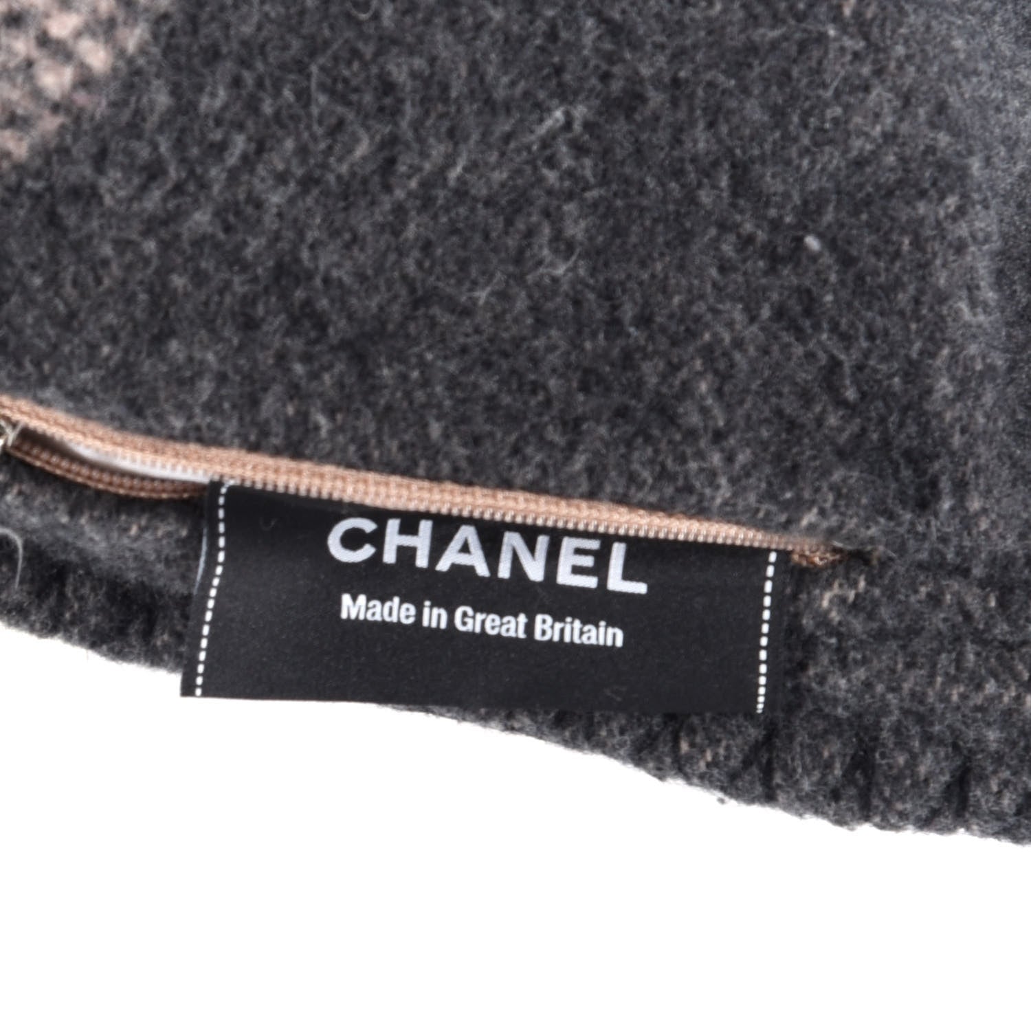 Chanel Merino Wool Cashmere CC Pillow Black Pink 3 of 3