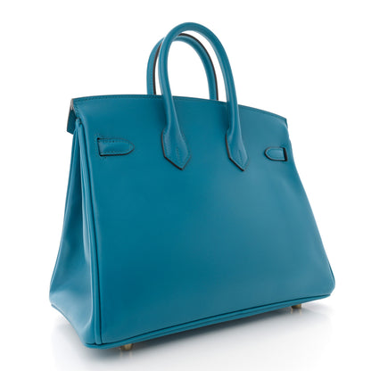 Hermes Tadelakt Birkin 25 Bleu Izmir 3 of 12