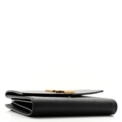 Saint Laurent Grain De Poudre Monogram Bi-Fold Wallet Black 4 of 9