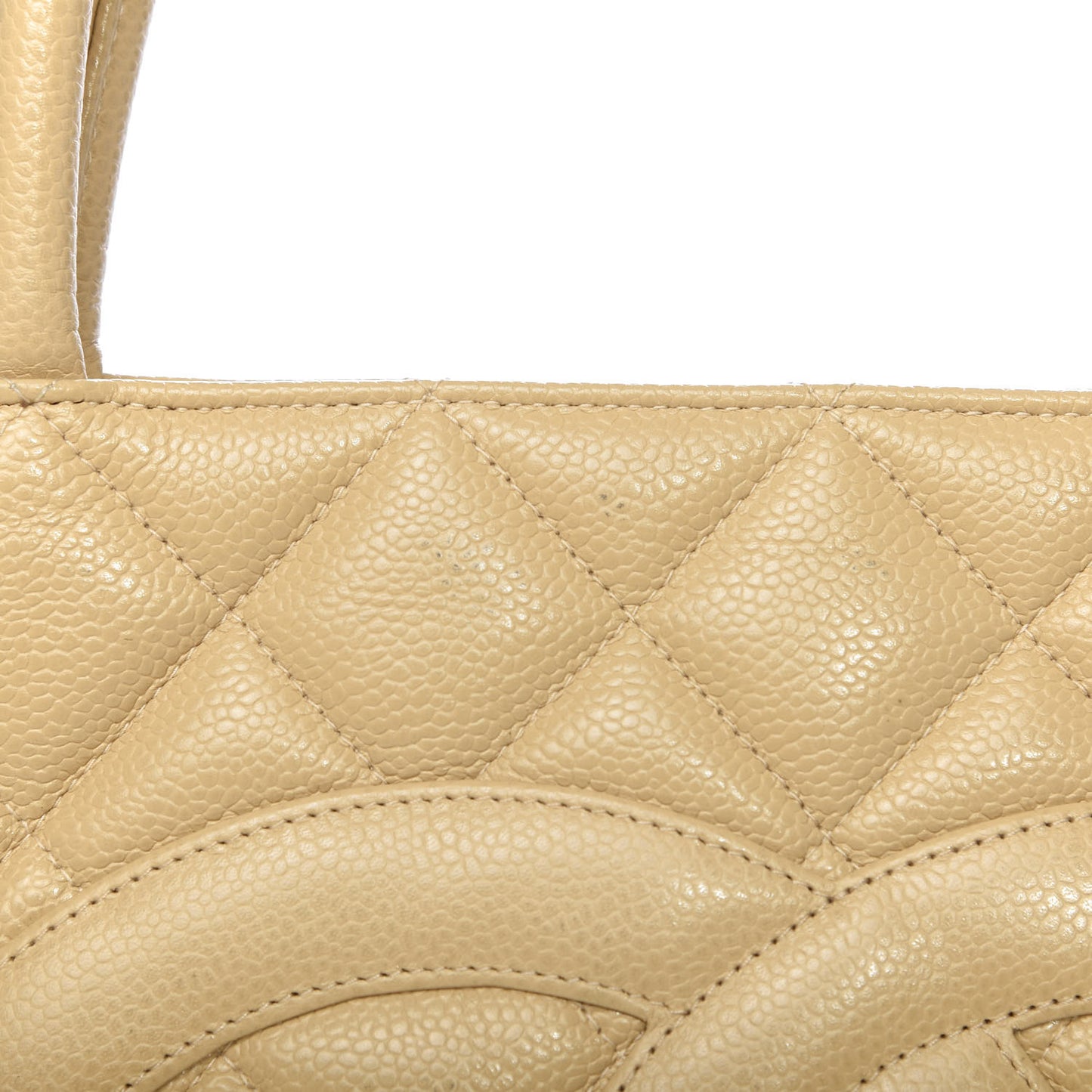 Caviar Quilted Medallion Tote Beige