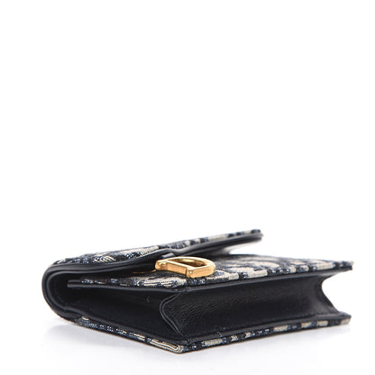 Christian Dior Oblique Saddle Card Holder Blue 3 of 7