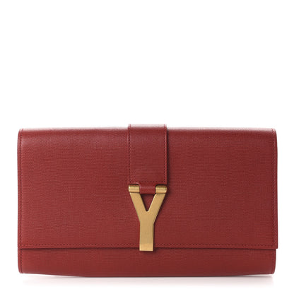 Saint Laurent Calfskin Classic Y Ligne Clutch Red 1 of 10