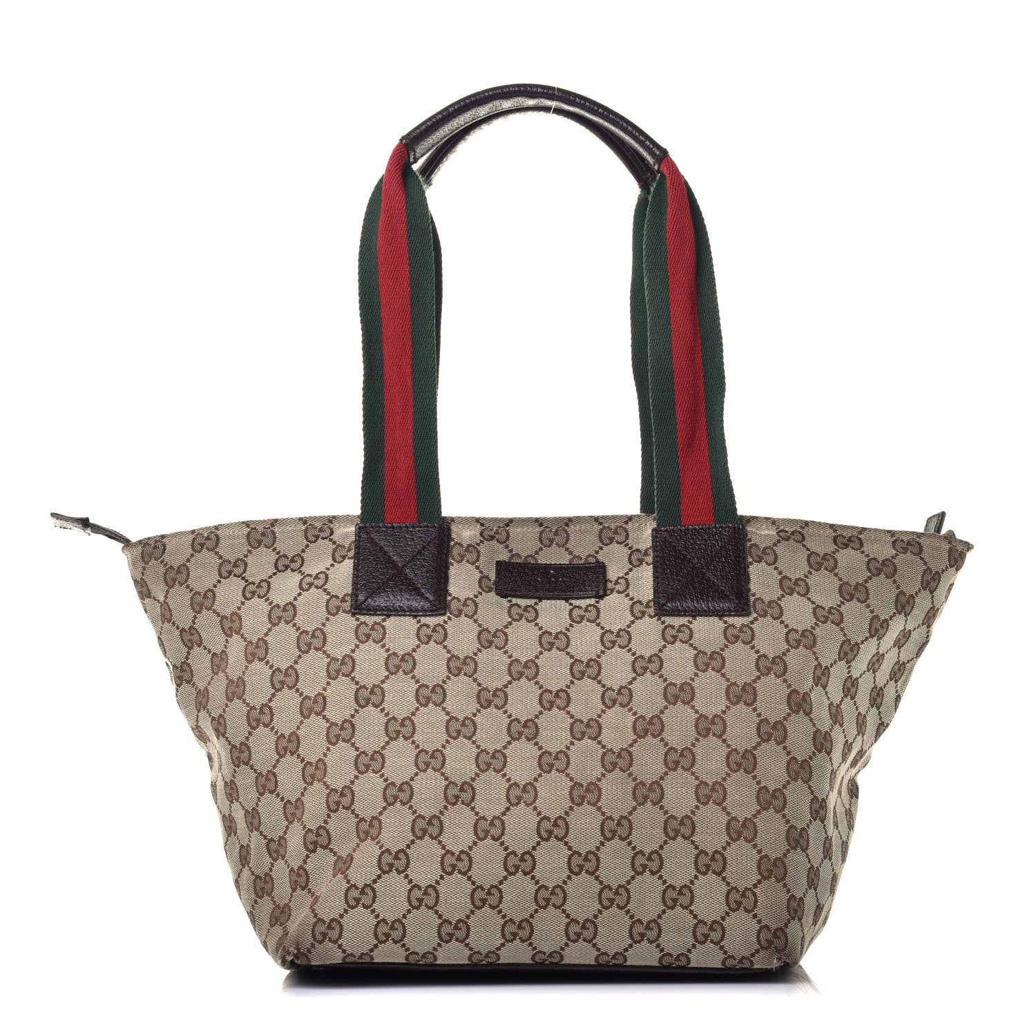 Gucci GG Monogram Medium Web Handle Bucket Tote Dark Brown 1 of 10