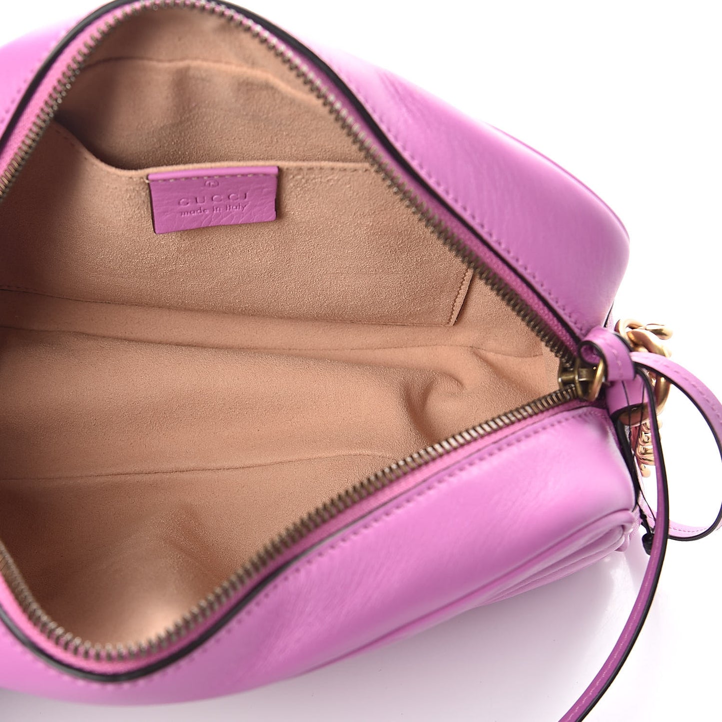 Calfskin Matelasse Small GG Marmont Chain Shoulder Bag Candy Mousse