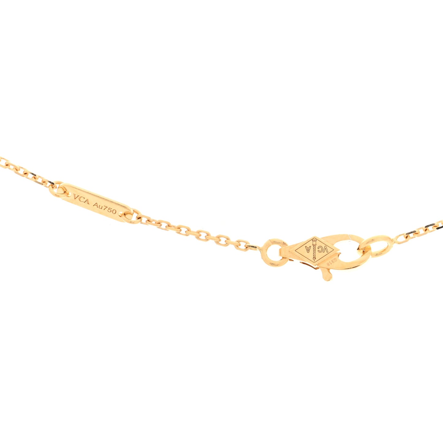 18K Yellow Gold Mother of Pearl Sweet Alhambra Pendant Necklace