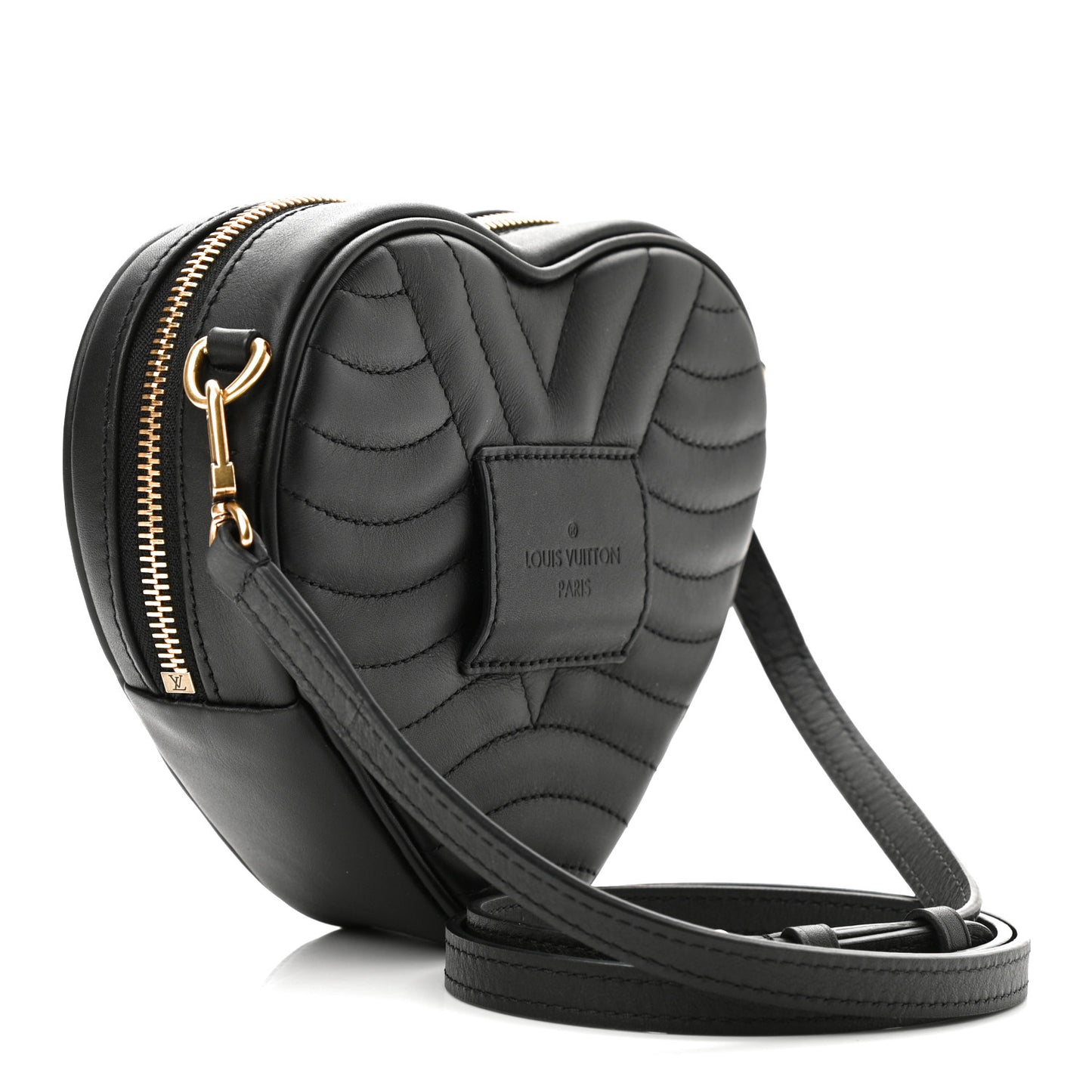 Calfskin New Wave Heart Bag Black