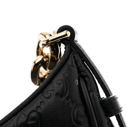Gucci GG Grainy Calfskin Emblem Small Half Moon Shoulder Black 11 of 11
