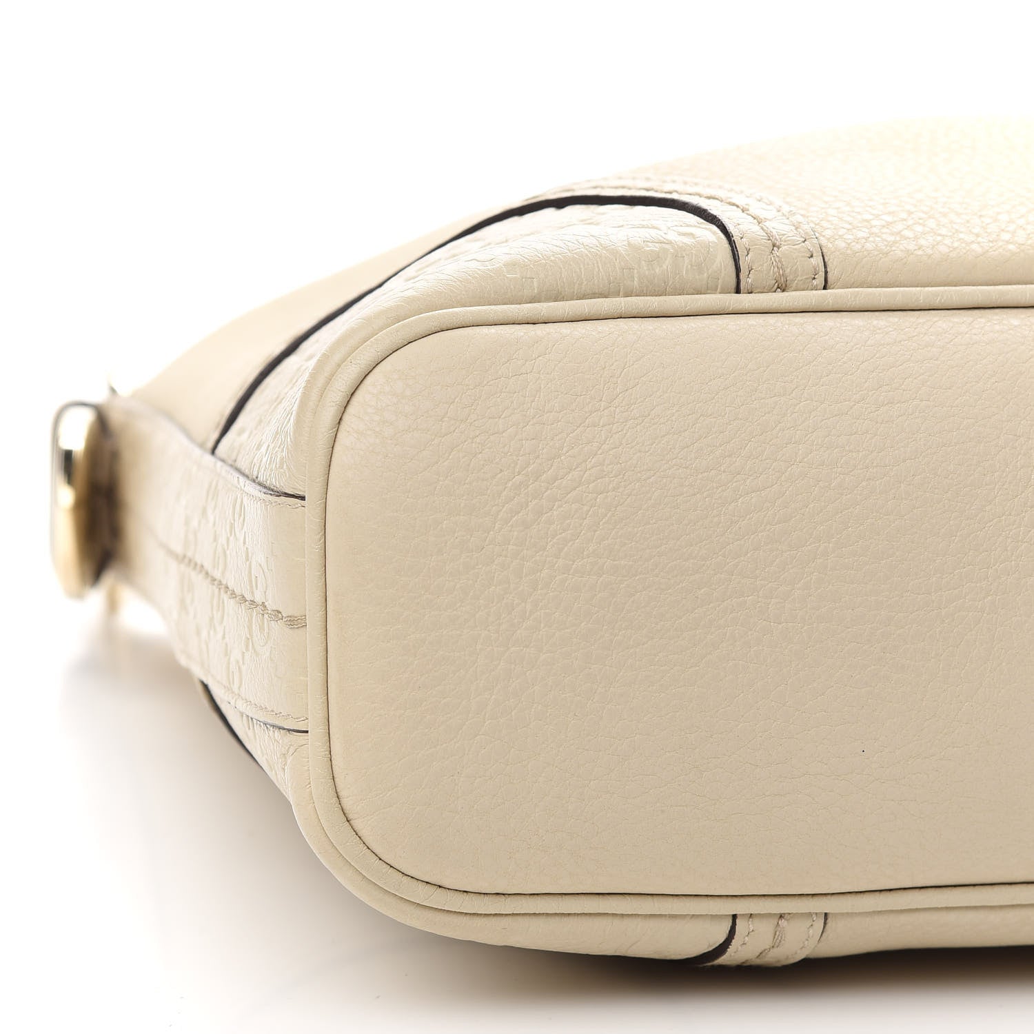 Gucci Pebbled Calfskin Guccissima Trim Medium Signoria Hobo Off White 10 of 11
