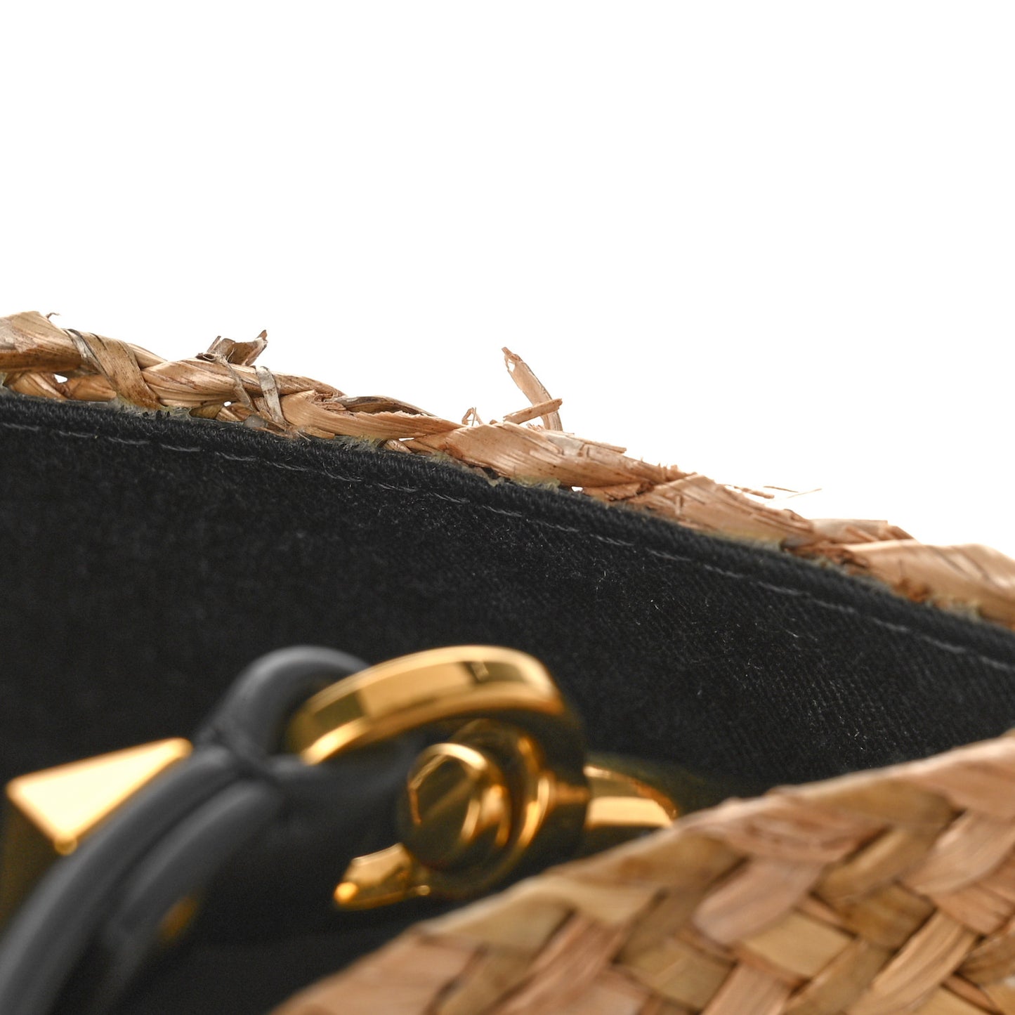Raffia Medium Vlogo Escape Shopper Natural Black Rouge