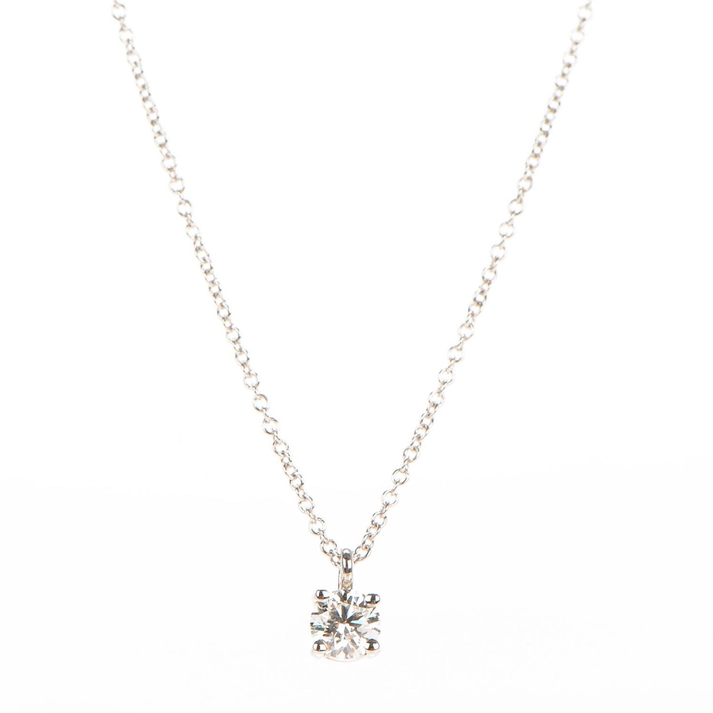 Platinum Diamond .31ct Solitaire Pendant Necklace