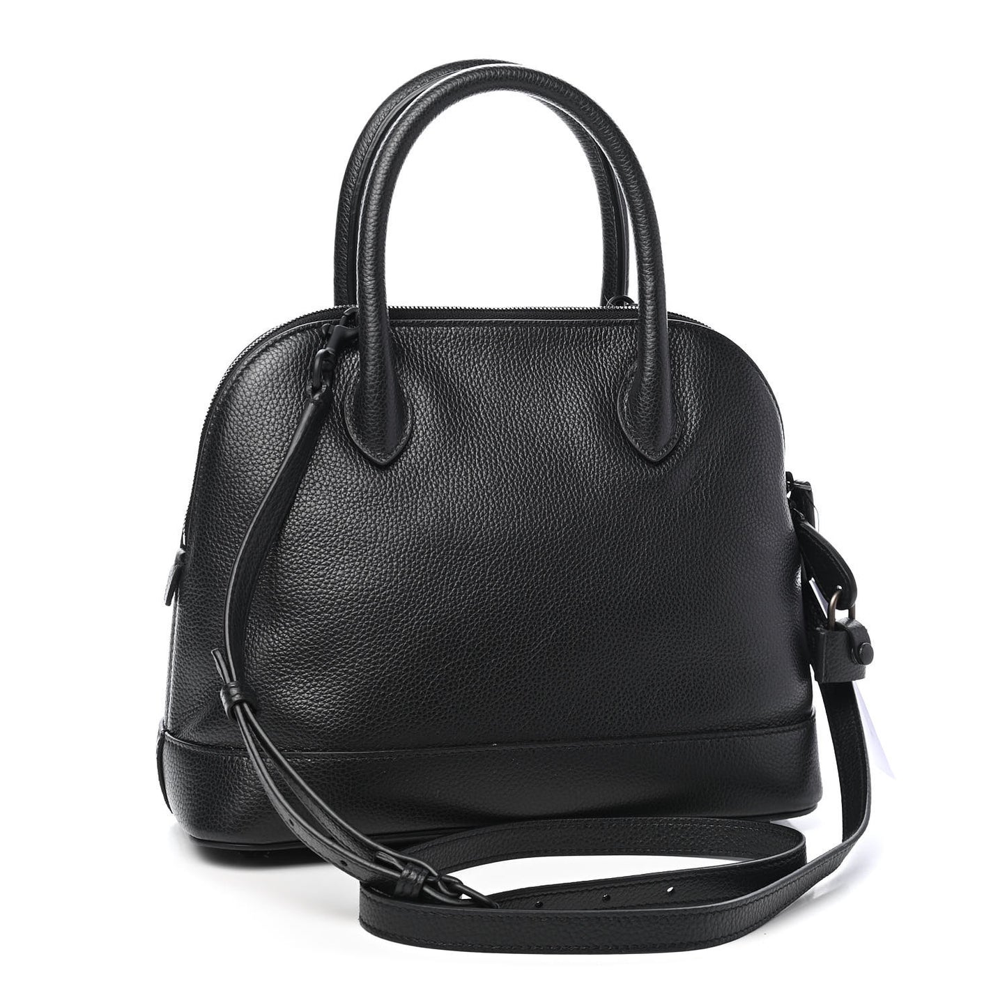 Supple Calfskin Rivet Small Ville Top Handle Bag Black