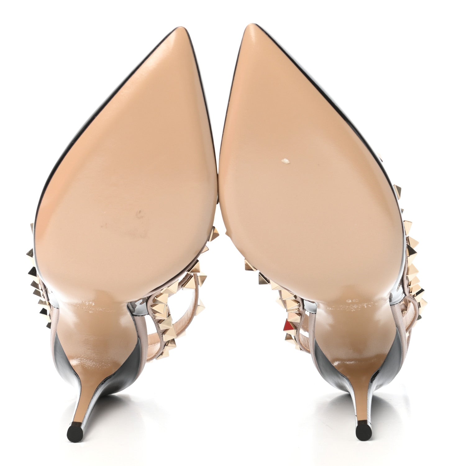 Valentino Garavani Patent Nappa Rockstud Ankle Strap 100mm Pumps 35 Black Poudre 5 of 9