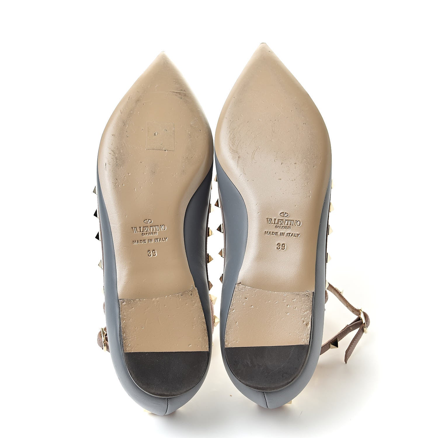 Valentino Garavani Nappa Rockstud Cage Ballerina Flats 39 Stone Poudre 5 of 10