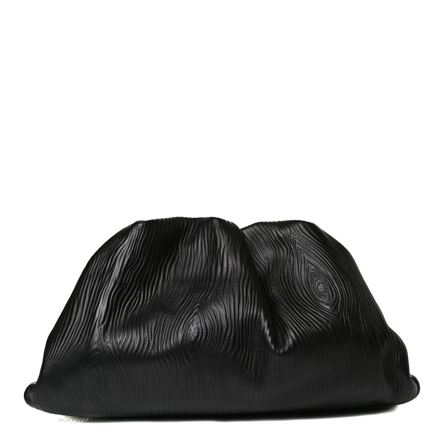 Bottega Veneta Bark Calfskin Embossed The Pouch Oversized Clutch Black 1 of 12