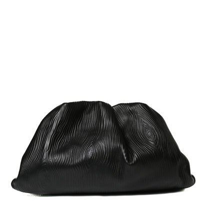 Bottega Veneta Bark Calfskin Embossed The Pouch Oversized Clutch Black 1 of 12