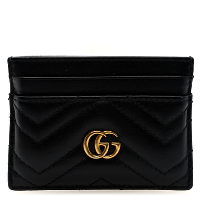 Gucci Calfskin Matelasse GG Marmont Card Holder Black 1 of 7