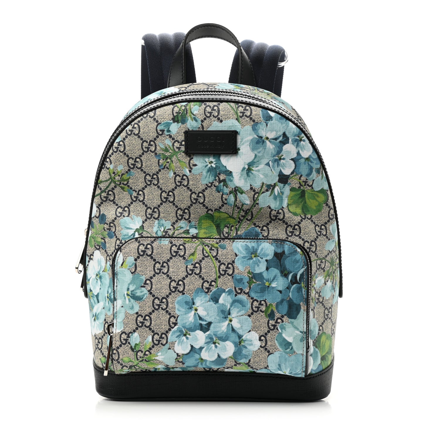 GG Supreme Monogram Blooms Small Day Backpack Blue