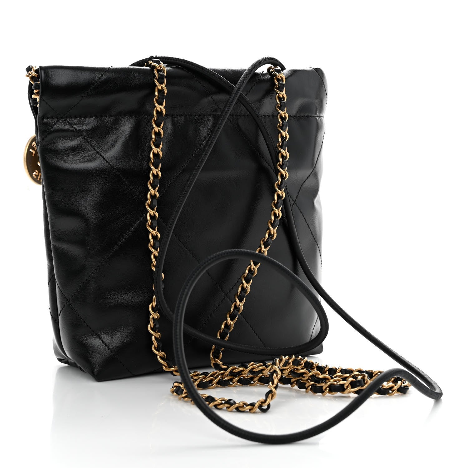 Chanel Shiny Calfskin Quilted Mini Chanel 22 Black 3 of 10