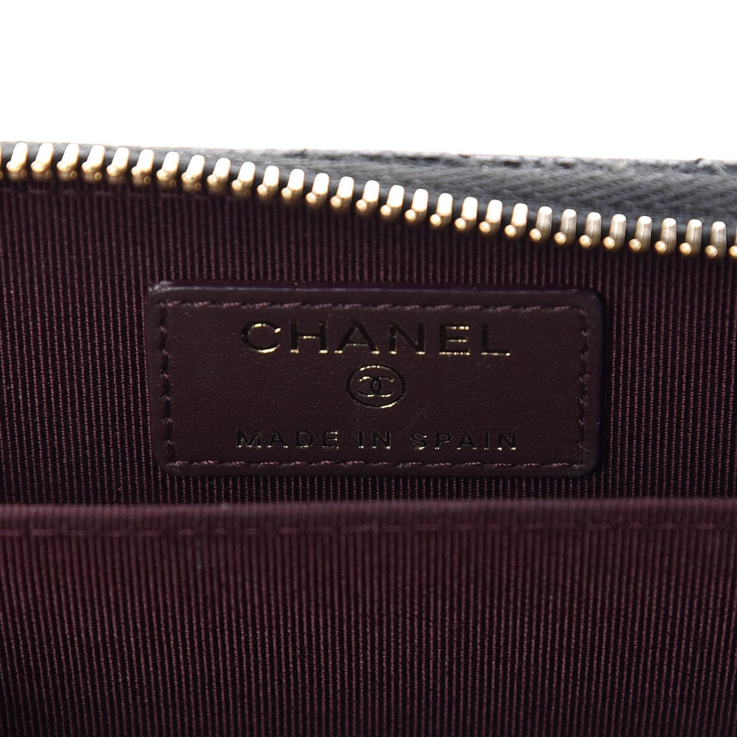 Caviar Quilted Zip Coin Purse Black