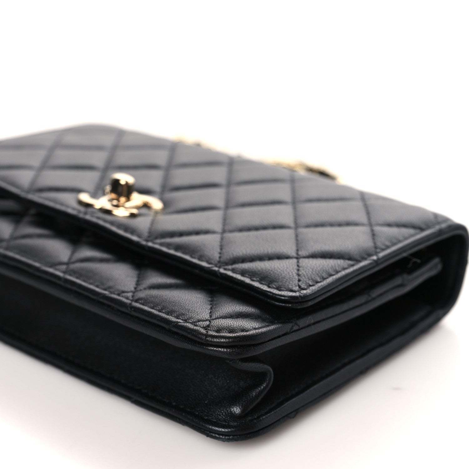 Chanel Lambskin Quilted Trendy CC Wallet On Chain WOC Black 10 of 11