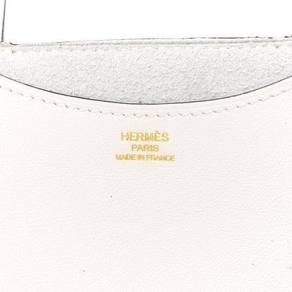 Hermes Taurillon Clemence Swift In-The-Loop 18 Bag New White 6 of 11