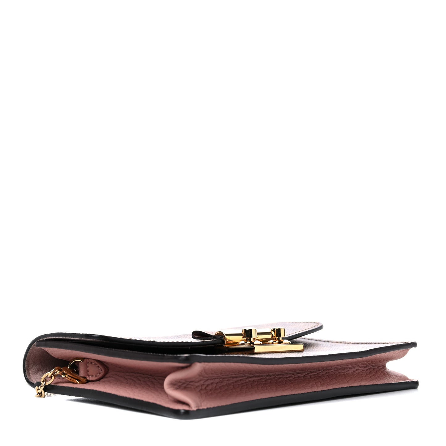 Damier Ebene Croisette Chain Wallet Magnolia