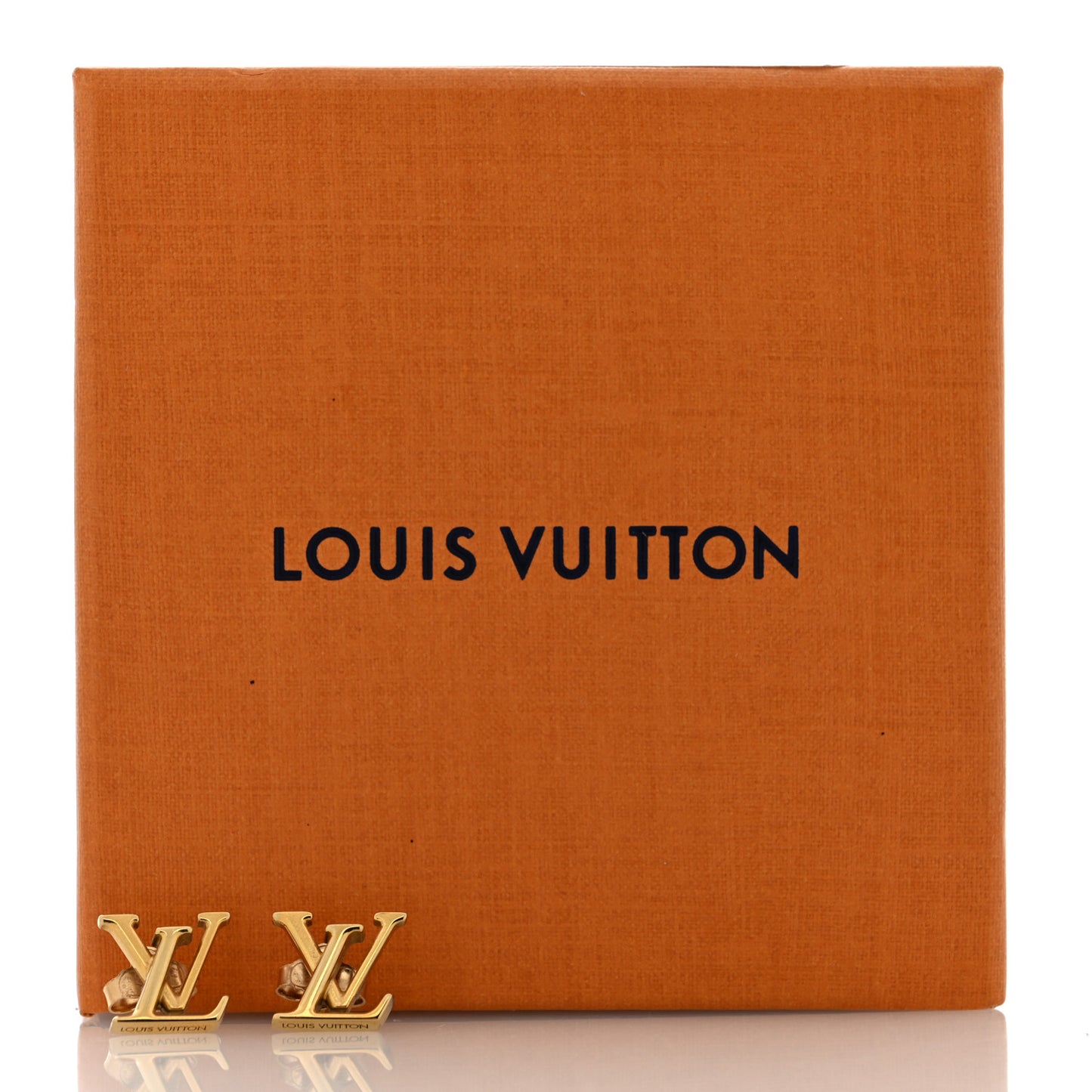 Metal Enamel LV Iconic Earrings Gold