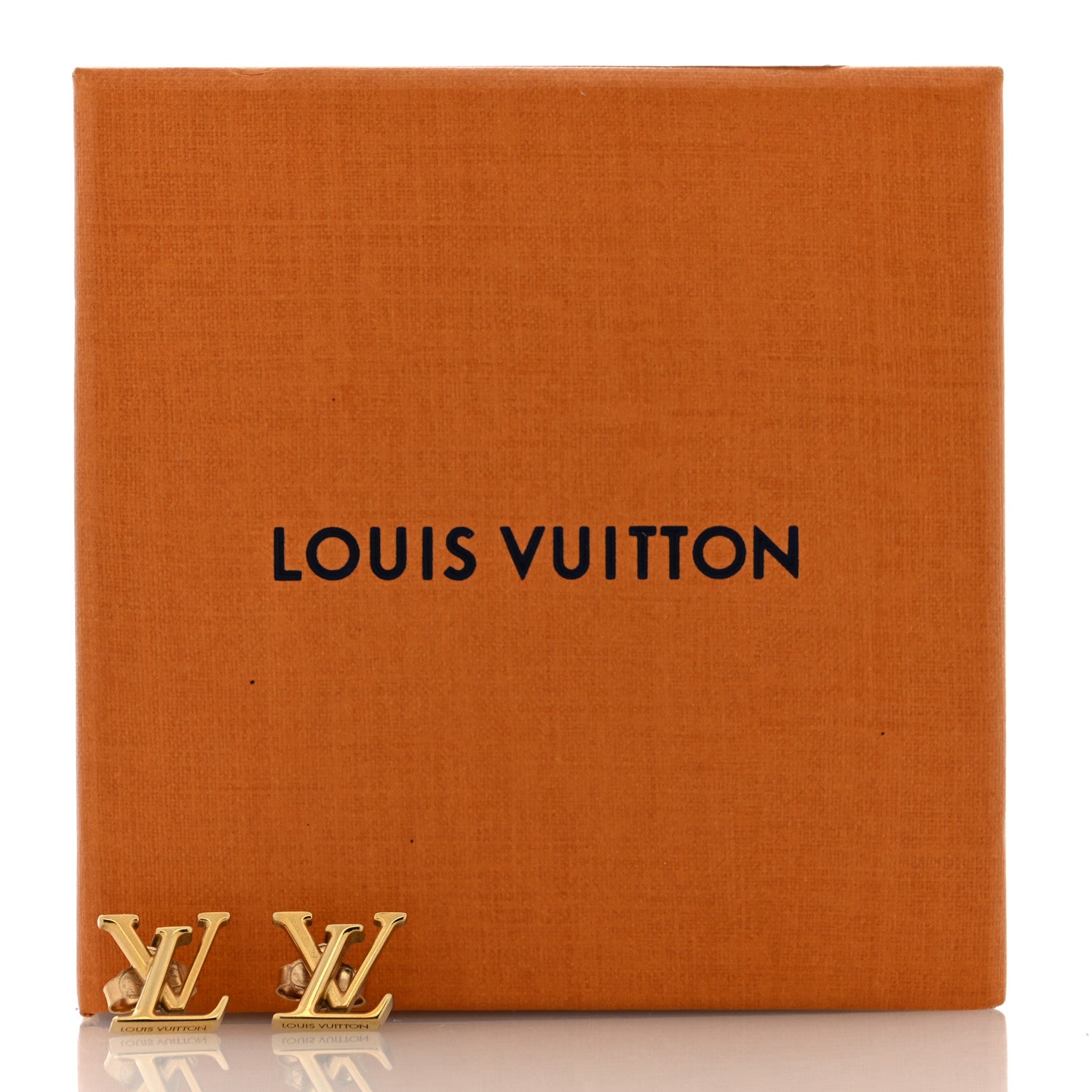Louis Vuitton Metal Enamel LV Iconic Earrings Gold 5 of 5