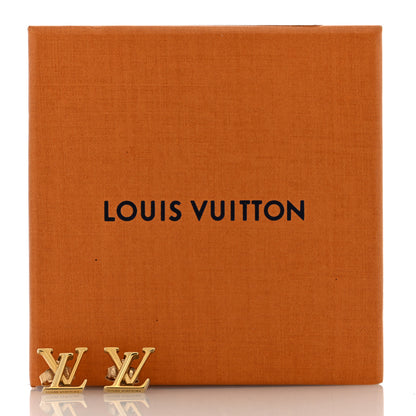Louis Vuitton Metal Enamel LV Iconic Earrings Gold 5 of 5