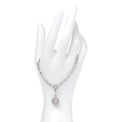Bulgari 18K White Gold Diamond Disc Charm Bracelet 2 of 7