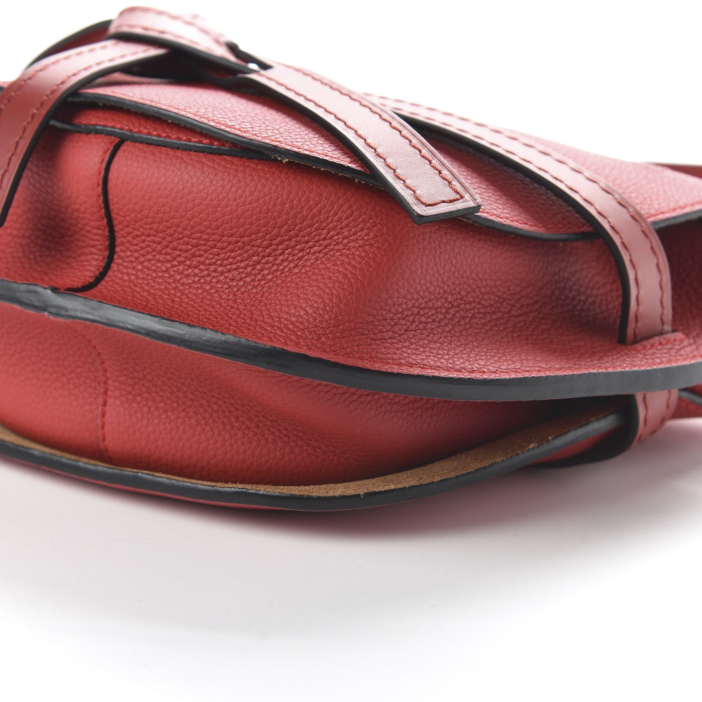 Soft Grain Calfskin Small Gate Crossbody Bag Scarlet Red Burnt Red