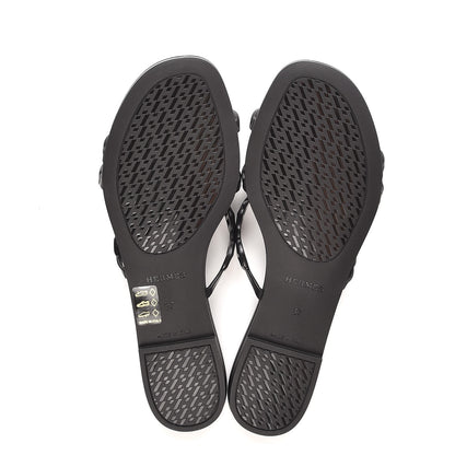 Hermes Rubber Chaine d'Ancre Rivage Sandals 37 Black 5 of 8