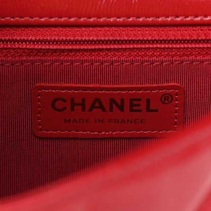 Chanel Crumpled Glazed Lambskin Quilted Mini Flap Red 6 of 11