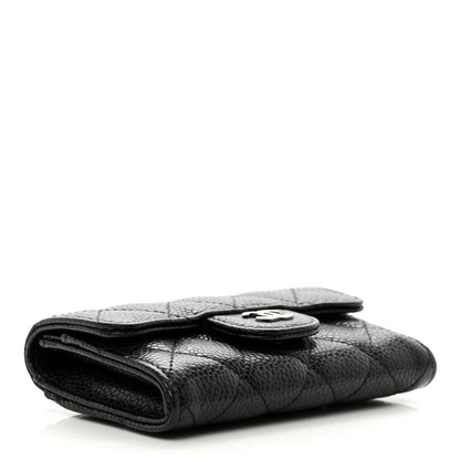 Chanel Caviar Quilted Flap Card Holder Wallet Black 4 of 9