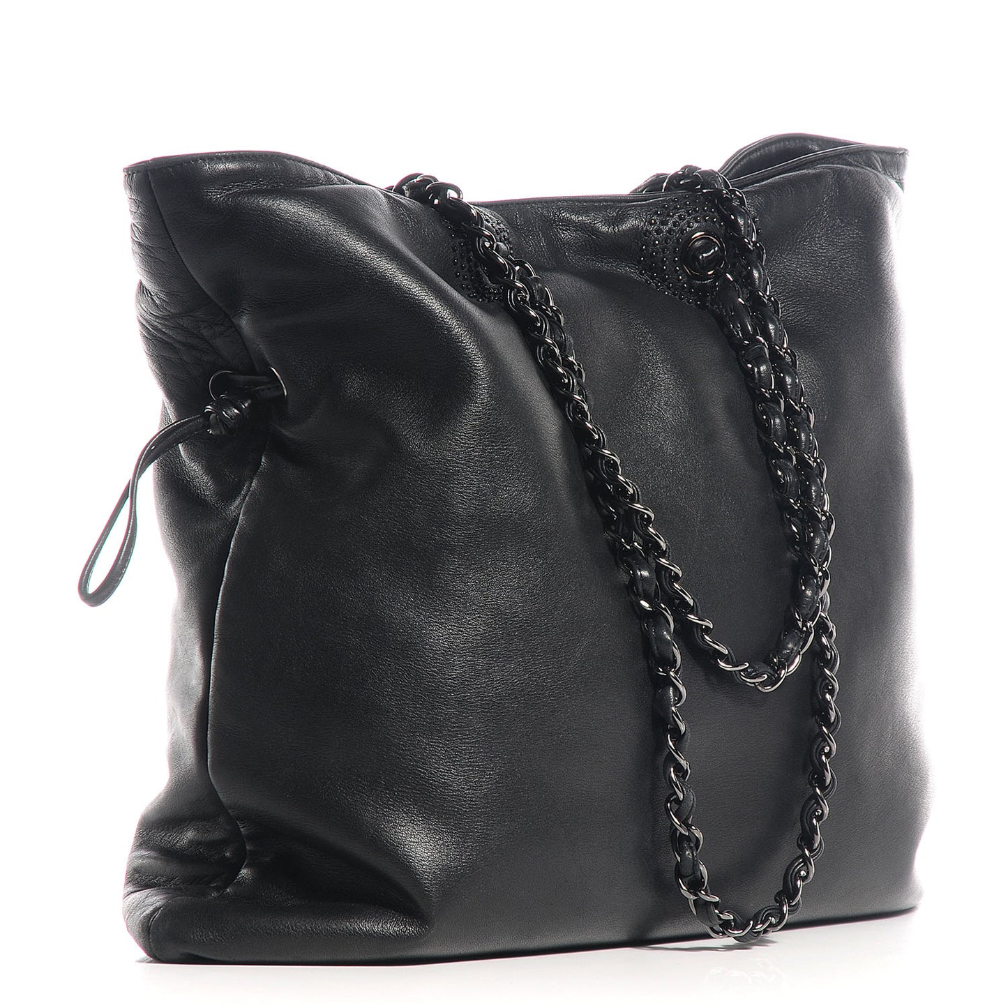 Lambskin CC Studded Bonbons Tote Black