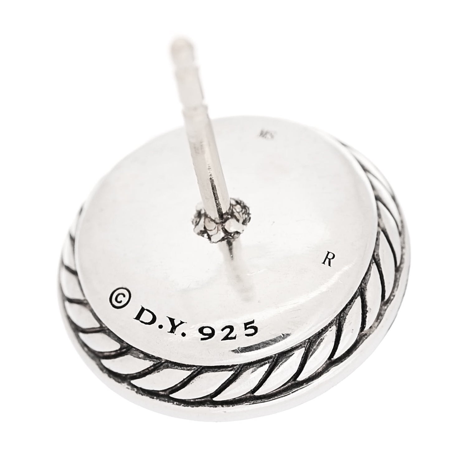 Sterling Silver 14K Yellow Gold Diamond Pearl 8mm Cerise Earrings