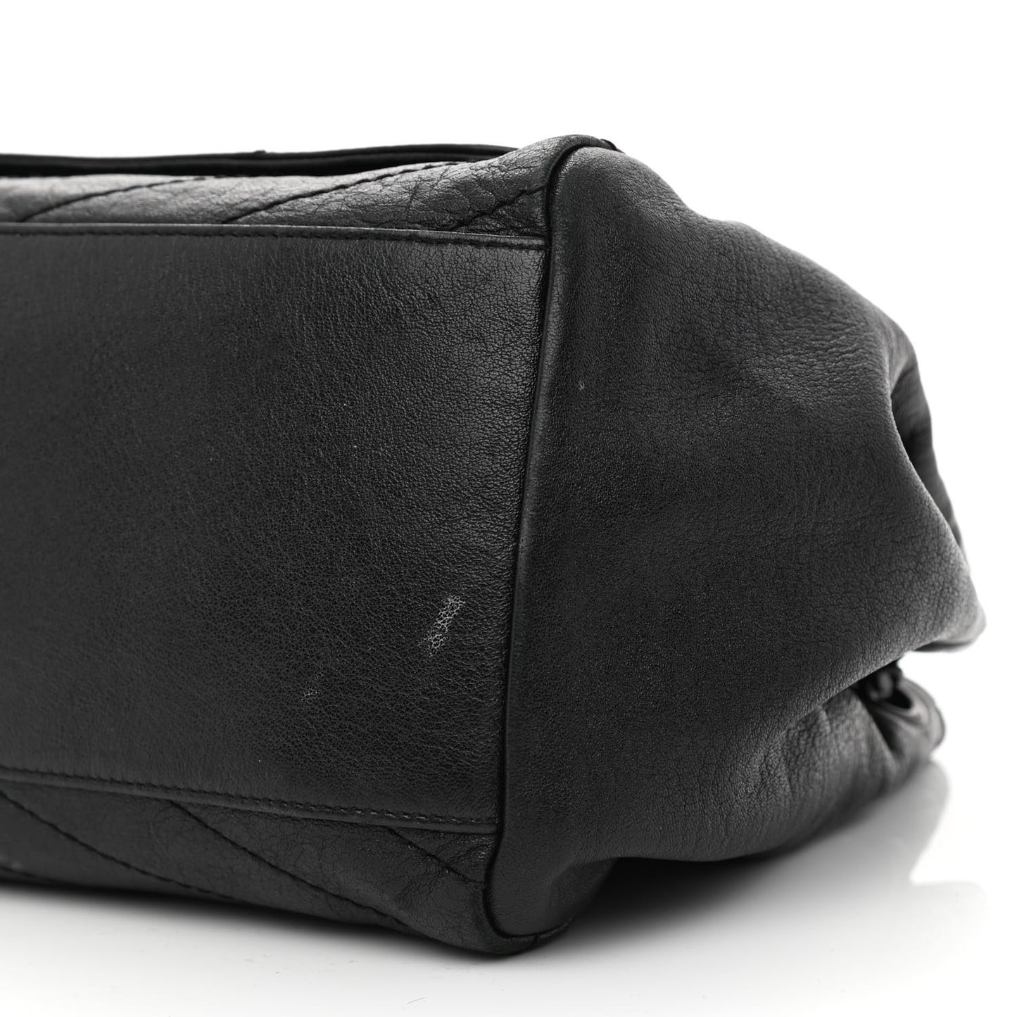 Vintage Lambskin Chevron Monogram Medium Nolita Black