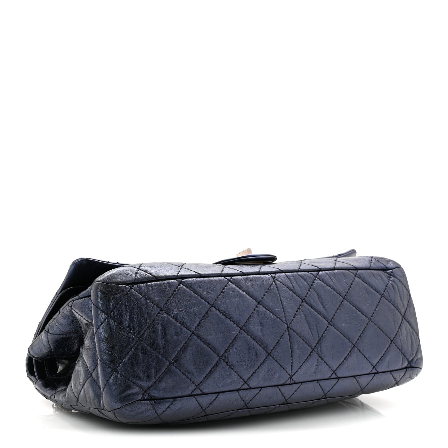 Metallic Aged Calfskin Quilted 2.55 Reissue 228 Flap Blue
