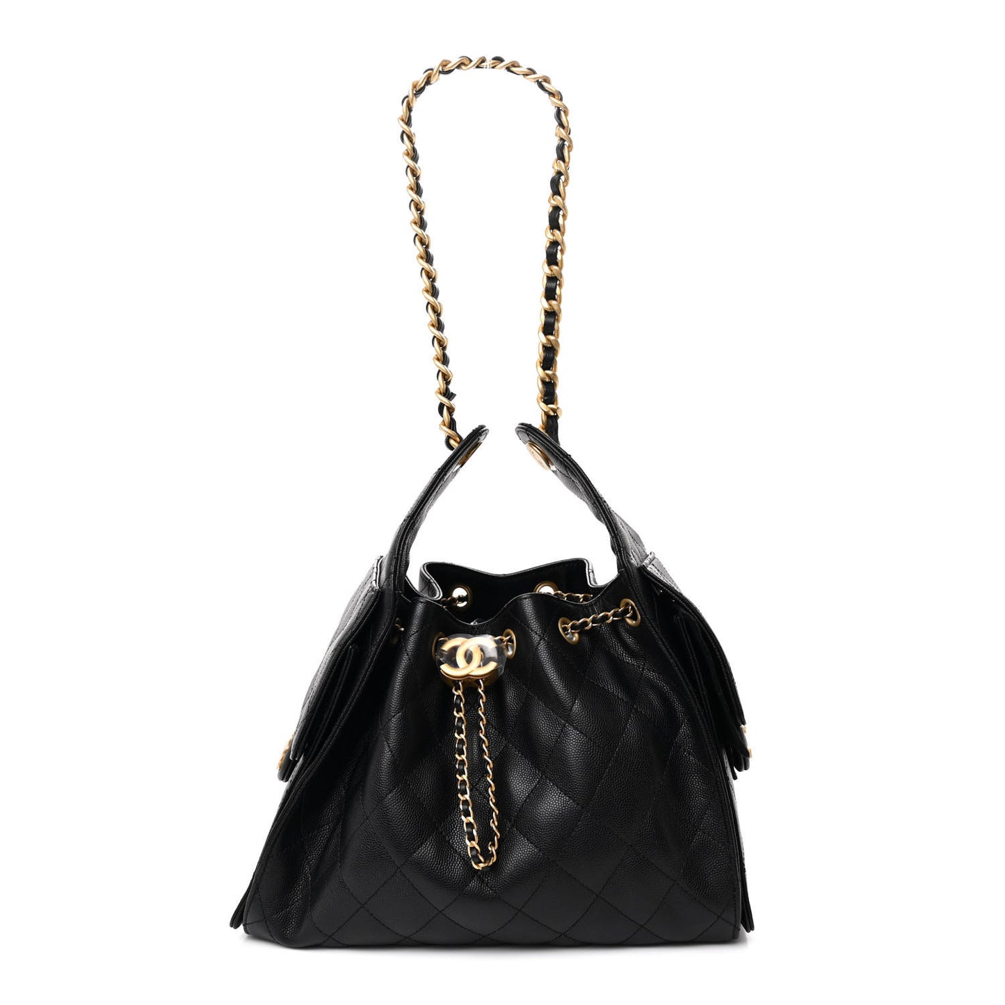 Caviar Quilted Small Chanel 25 Handbag Black