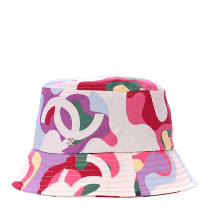 Chanel Cotton Camo Print Bucket Hat M Pink Green Yellow Purple 1 of 6