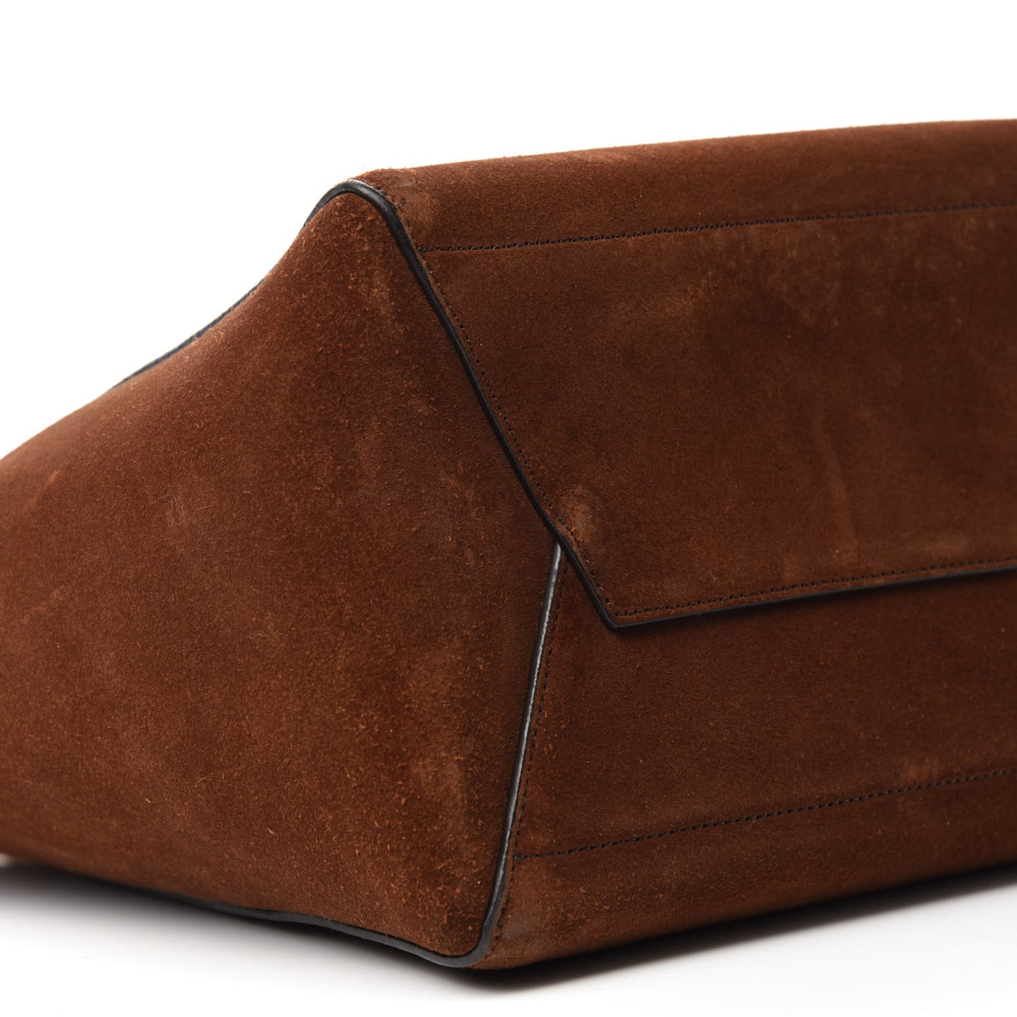 Suede Calfskin Sangle Bucket Bag Chestnut